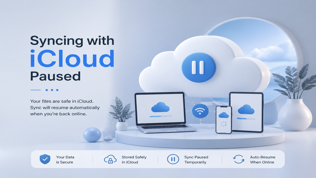 Syncing with iCloud Paused