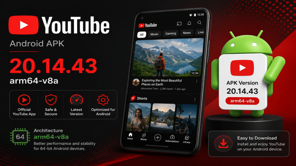 com.google.android.youtube APK Version 20.14.43 arm64-v8a: